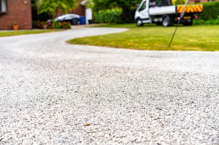 Completed resin driveway project